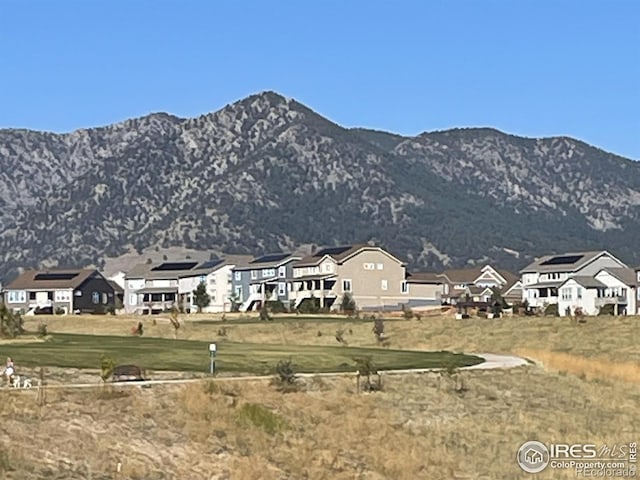 view of mountain feature with a residential view