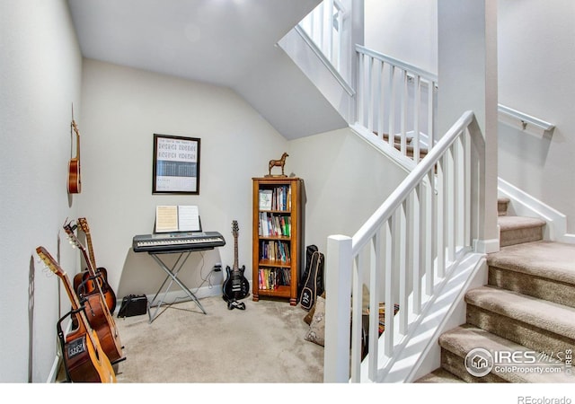 interior space with light colored carpet