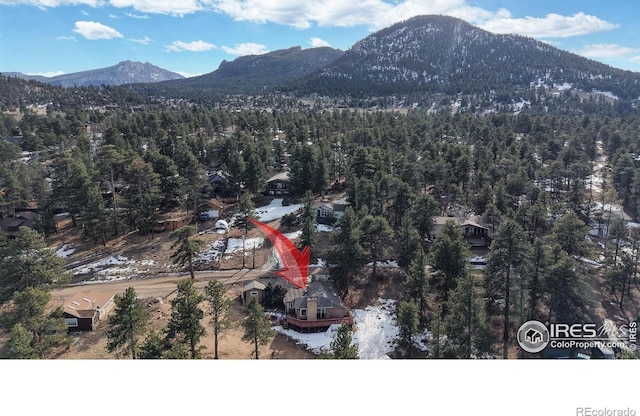 bird's eye view featuring a mountain view