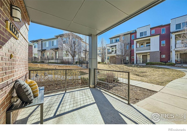 balcony with a residential view