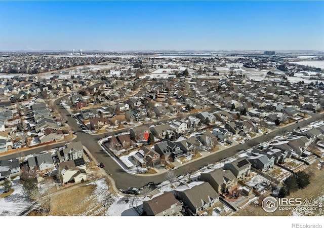 drone / aerial view featuring a residential view