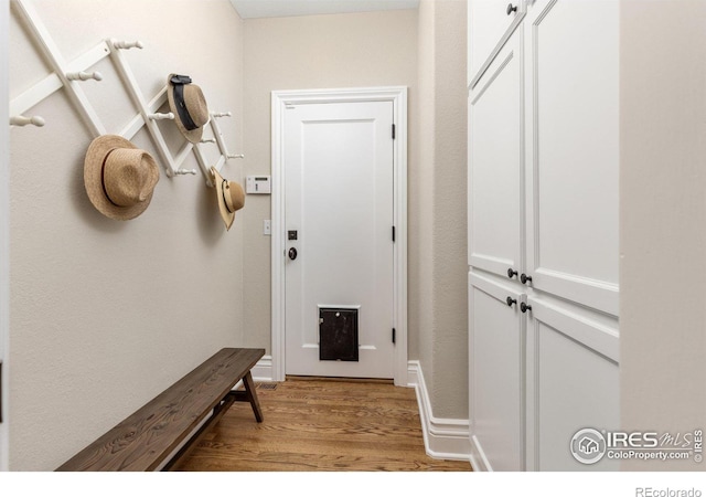 mudroom featuring light wood-style flooring