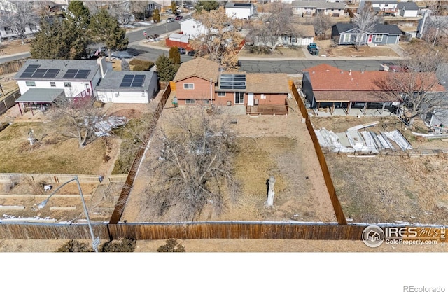 bird's eye view with a residential view