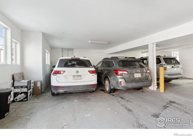 view of parking garage