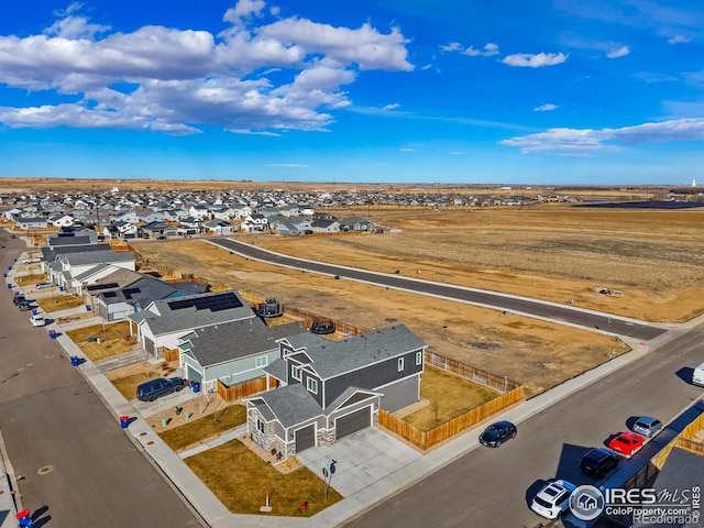 bird's eye view featuring a residential view