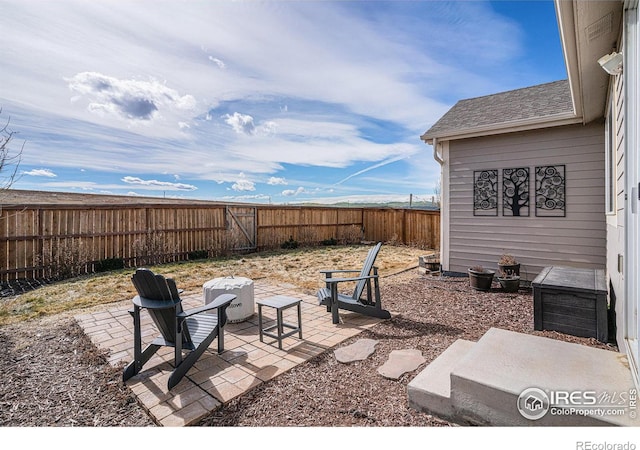 view of patio featuring a fenced backyard