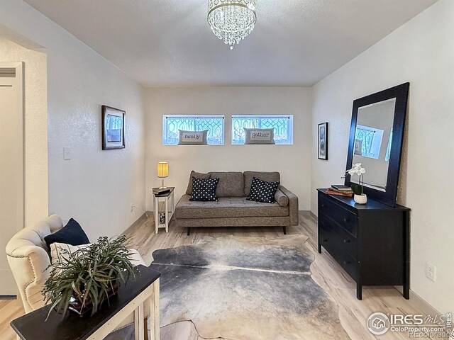 living room with light wood-style floors