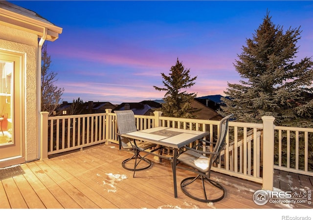 2185 Diamond Creek Dr, Colorado Springs, CO 80921 - wooden deck with outdoor dining area