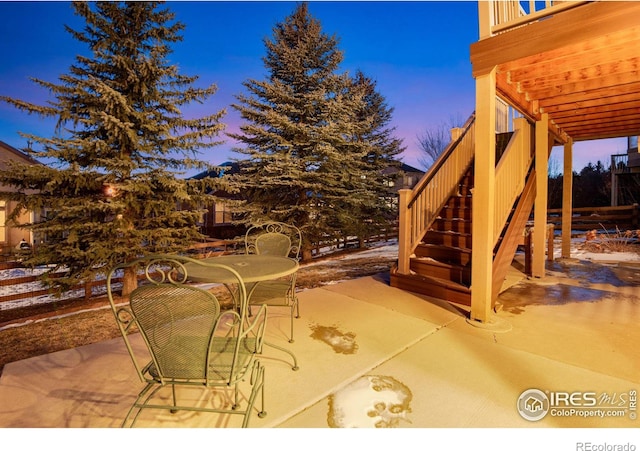 2185 Diamond Creek Dr, Colorado Springs, CO 80921 - view of patio with outdoor dining space and stairs