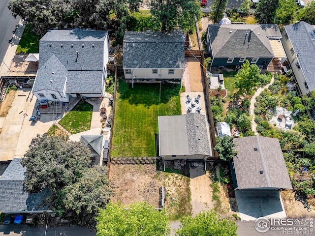 drone / aerial view with a residential view