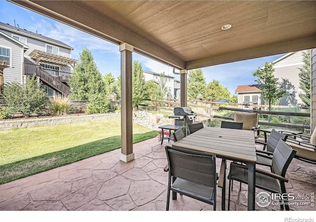 view of patio featuring outdoor dining space