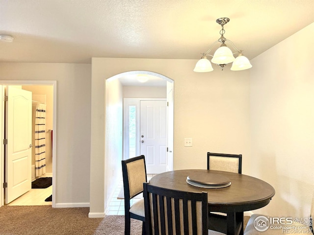 4645 Hahns Peak Dr Unit 201, Loveland, CO 80538 - dining room with arched walkways, carpet, and baseboards