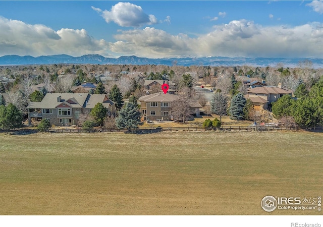 view of mountain feature with a residential view