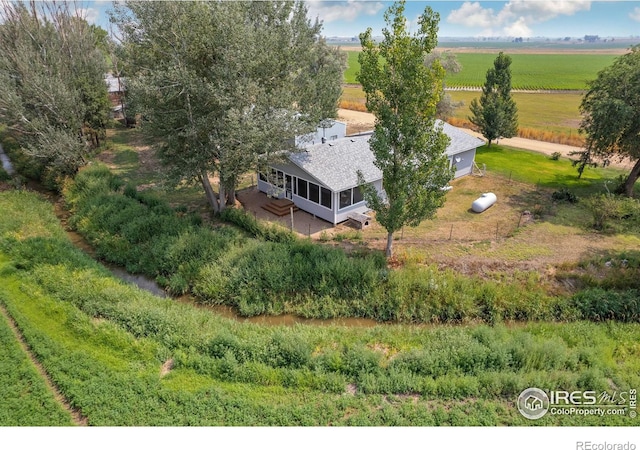 bird's eye view with a rural view