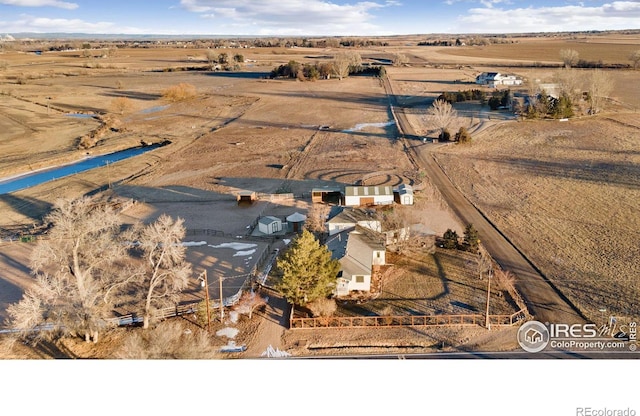 bird's eye view with a rural view