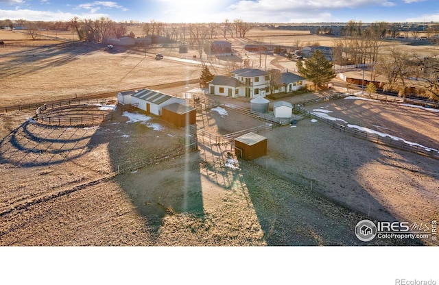 bird's eye view with a rural view