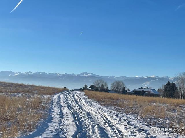 view of street with a mountain view