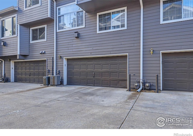 garage with central air condition unit