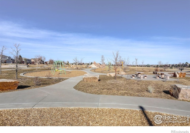 view of yard with playground community