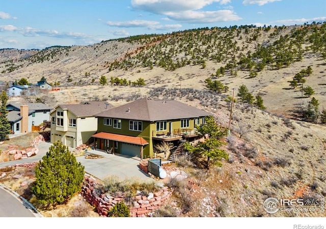 aerial view featuring a mountain view