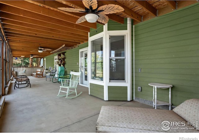 view of patio / terrace with ceiling fan