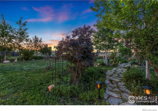 view of yard featuring fence