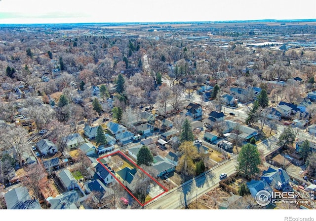 aerial view featuring a residential view