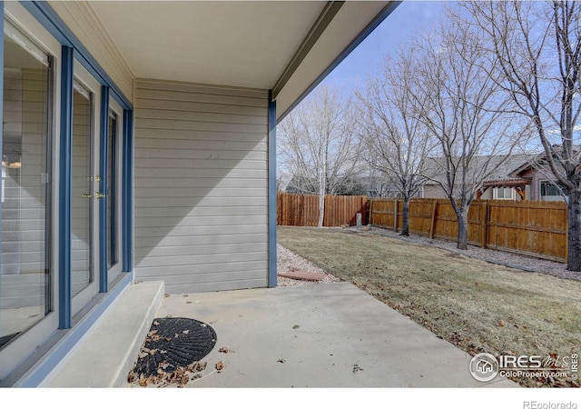 view of patio / terrace featuring a fenced backyard