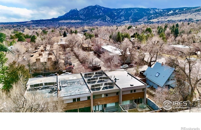 aerial view with a mountain view