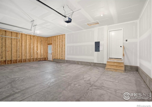 6997 Feather Reed Dr, Wellington, CO 80549 - garage featuring electric panel and a garage door opener