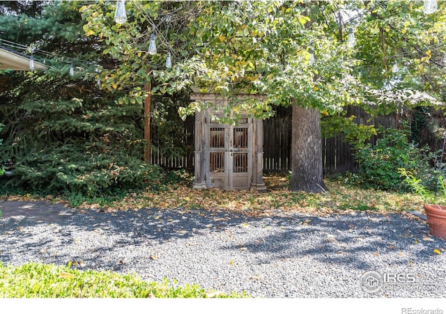 exterior space featuring fence