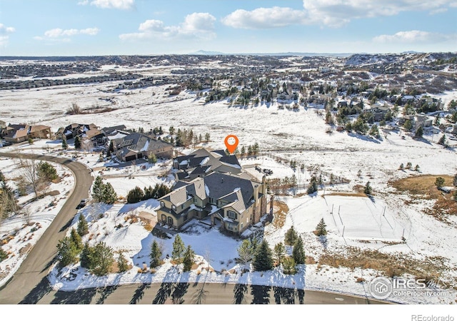 view of snowy aerial view