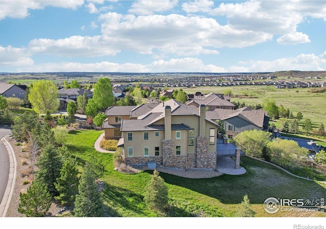 aerial view of residential area