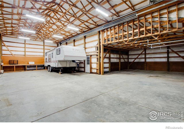 garage featuring metal wall