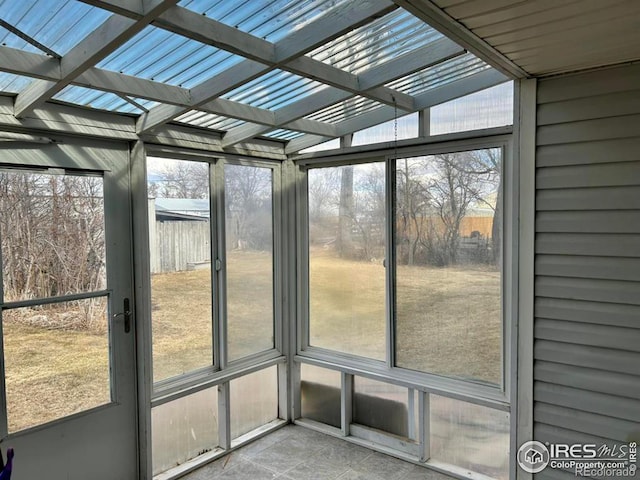 view of unfurnished sunroom