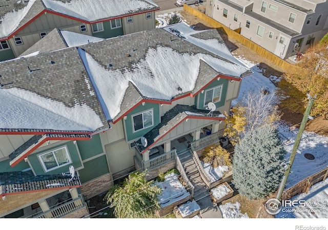 view of snowy aerial view