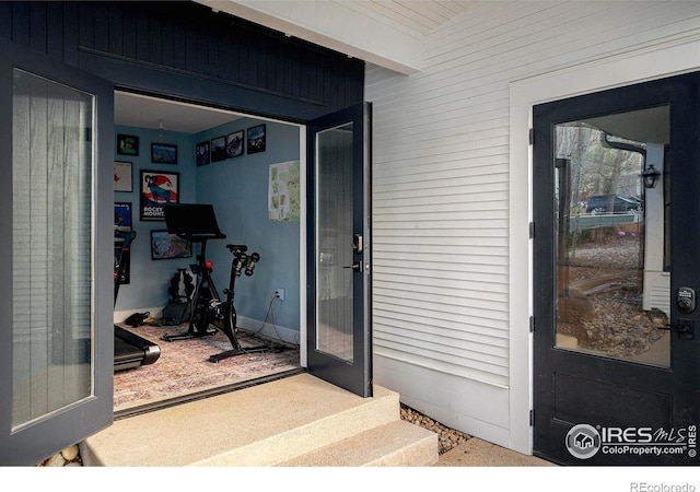 interior space with french doors