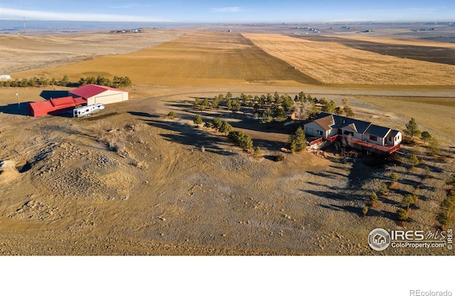 aerial view with a rural view