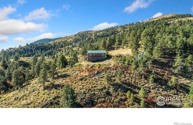 view of mountain feature with a view of trees