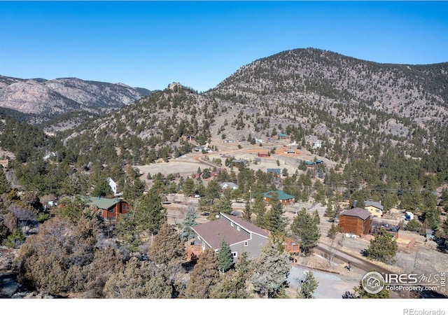 aerial view featuring a mountain view