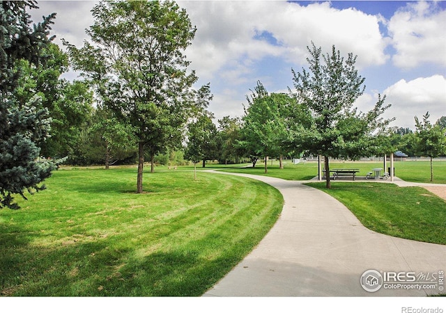 surrounding community featuring a lawn