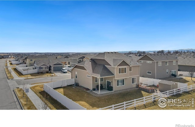 drone / aerial view featuring a residential view