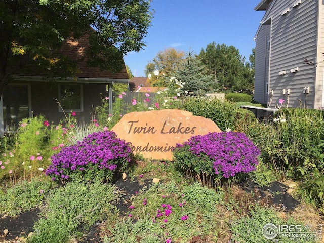 view of community sign