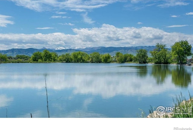 property view of water featuring a mountain view