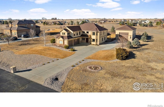 birds eye view of property with a residential view