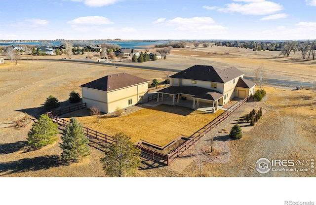 bird's eye view with a rural view