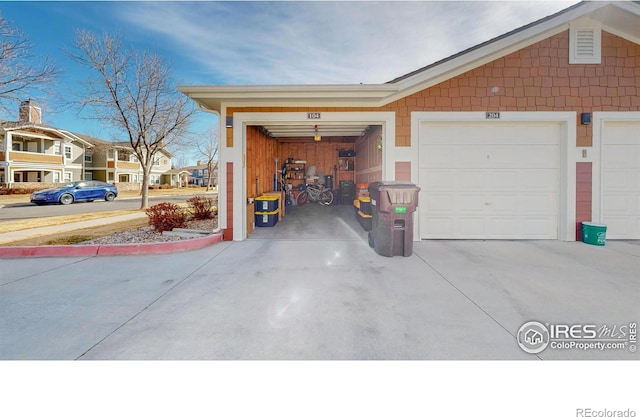 view of garage