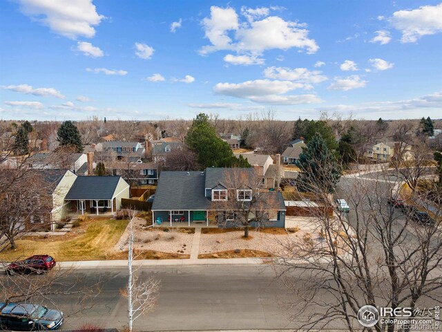 drone / aerial view with a residential view