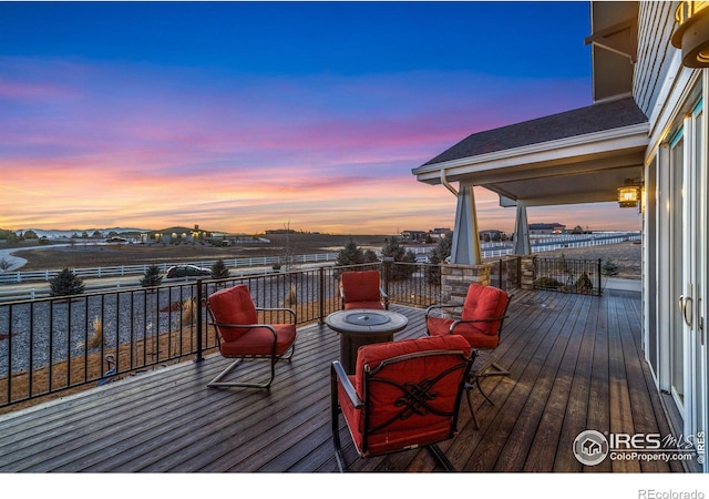 view of deck at dusk