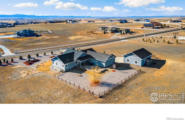 aerial view with a rural view